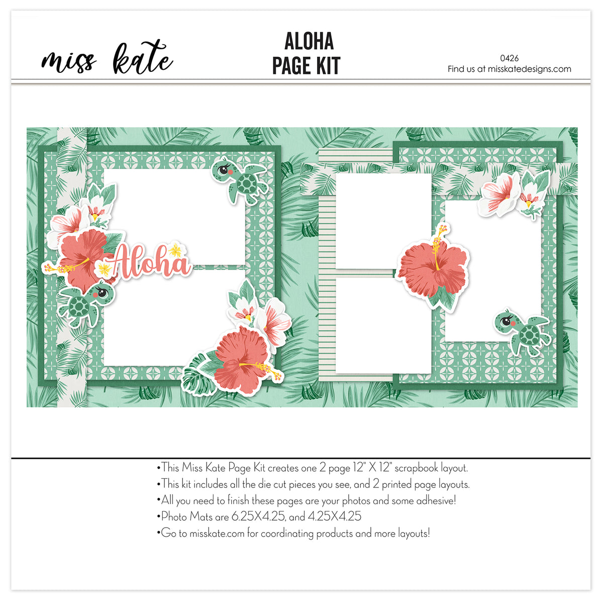 Aloha - Summer Vacation Scrapbook 12x12 Page Kit – MISS KATE