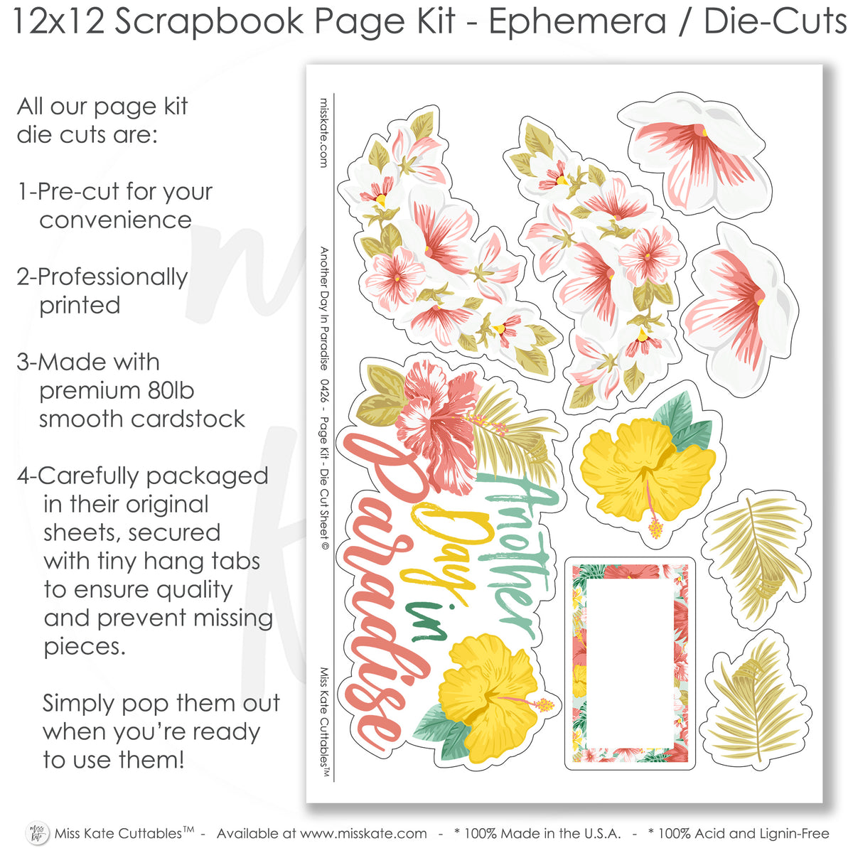 Another Day in Paradise - Summer Vacation Scrapbook 12x12 Page Kit ...