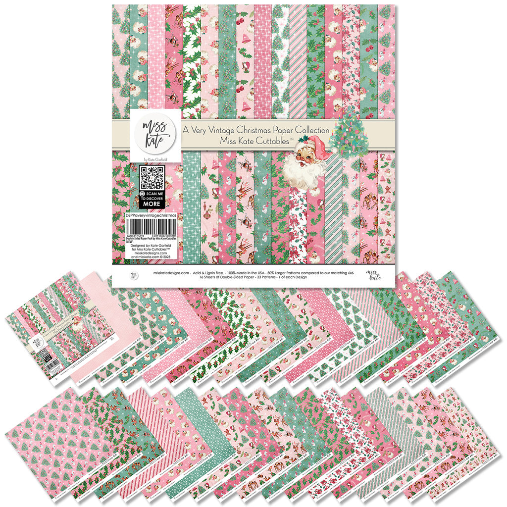 Happy Christmas - Printable Vintage Christmas Inspired digital paper k –  Pink Paper Peppermints