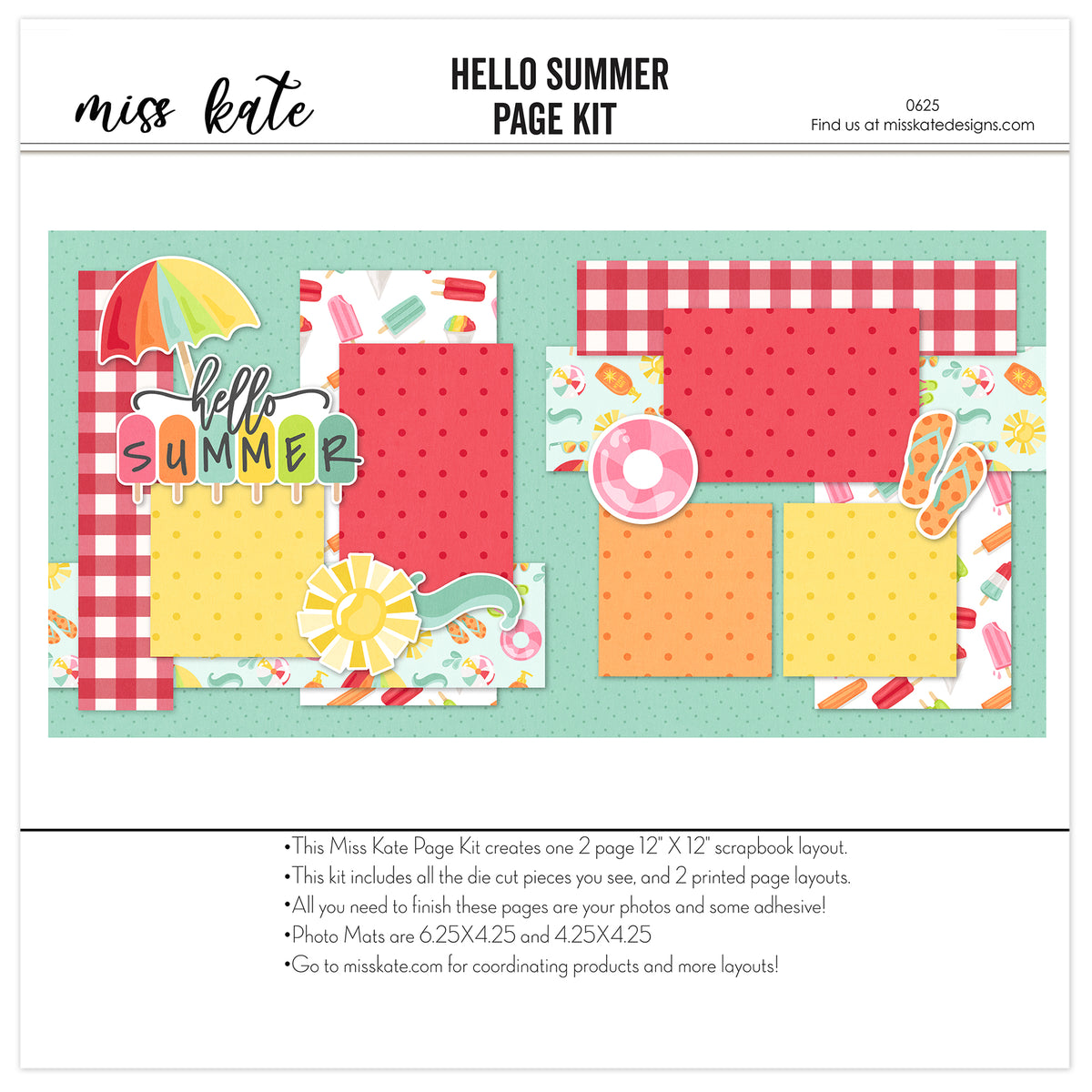 Hello Summer - Summer Vacation Scrapbook 12x12 Page Kit – MISS KATE