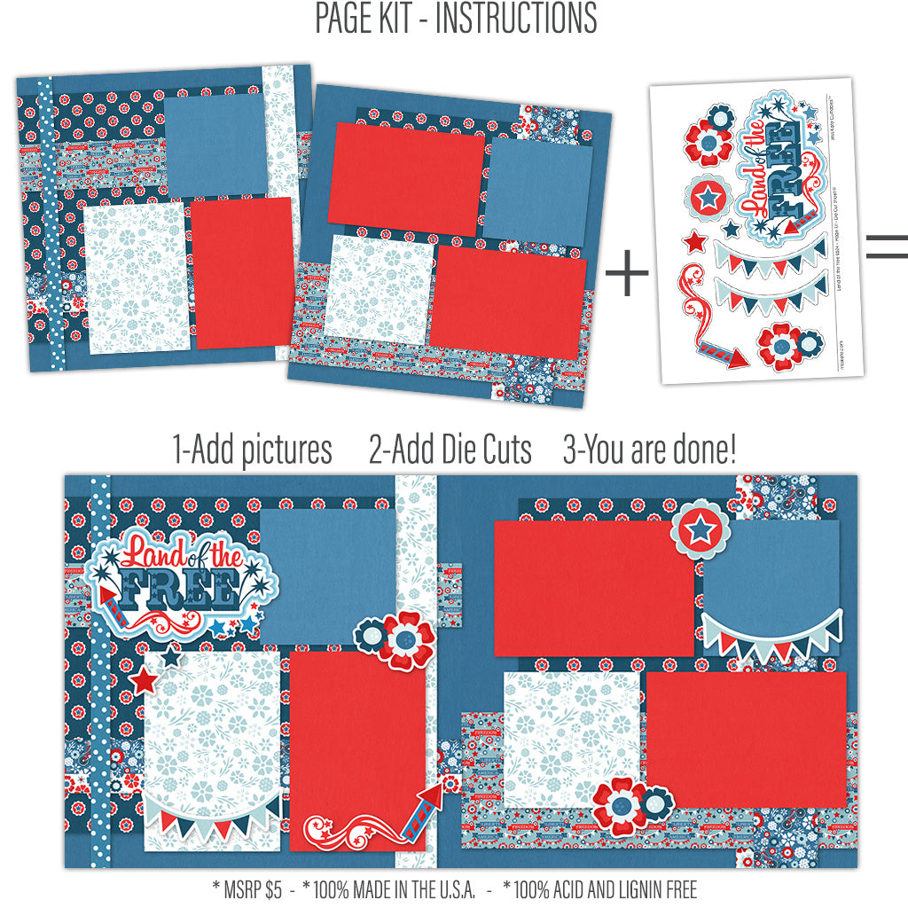 Land of the Free - Scrapbook Page Kit-by Miss Kate Cuttables – MISS KATE