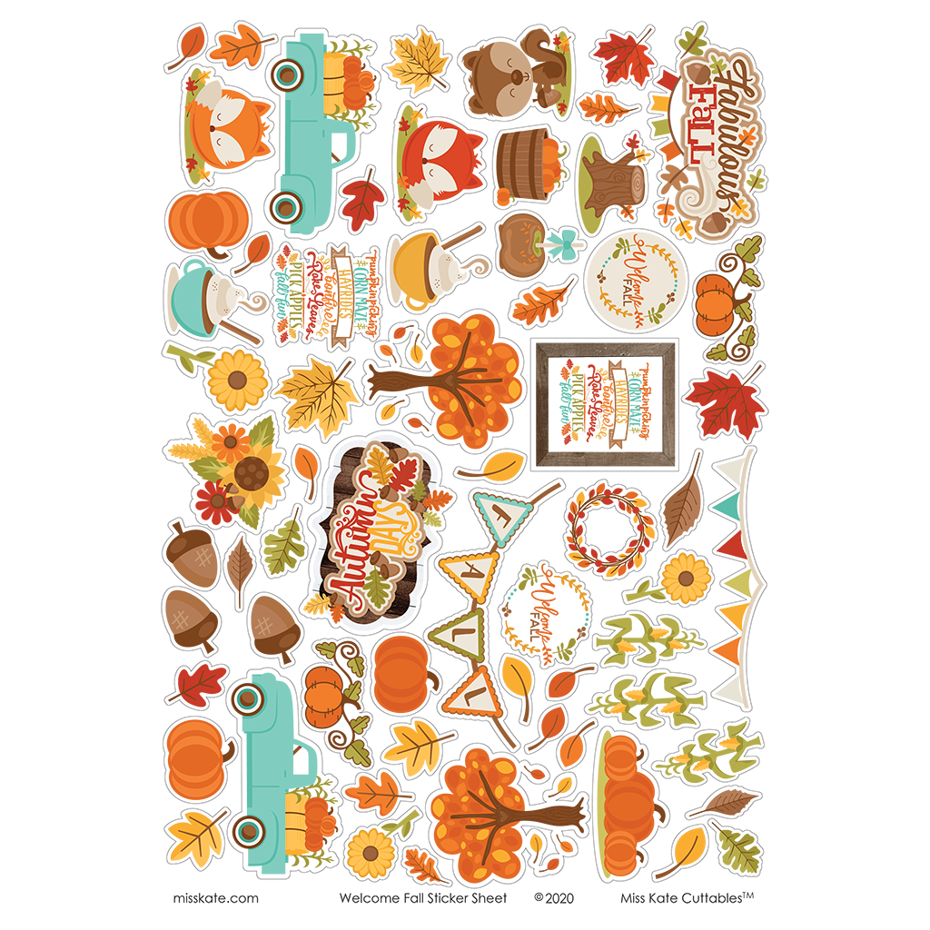 Welcome Fall - Sticker Sheet Stickers Fall, planner, pumpkins, leaves – MISS KATE welcome-fall-sticker-sheet-stickers-fall-planner-pumpkins-leaves-miss-kate