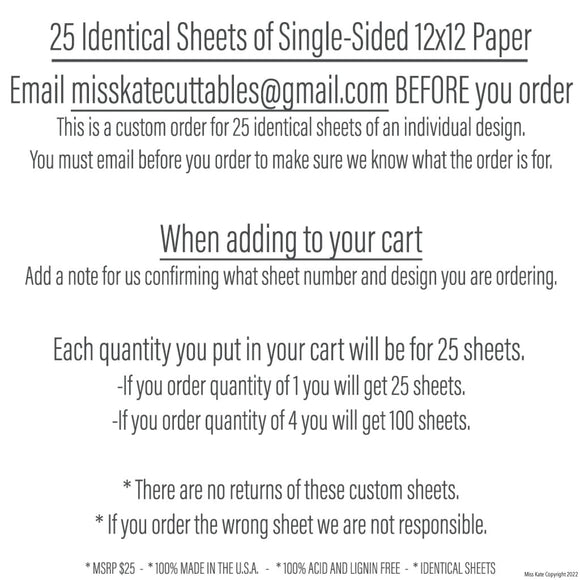 25 Identical Sheets Of Single-Sided 12X12 Paper