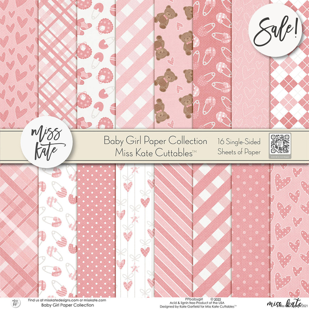 Baby Girl Scrapbook Paper: Craft paper pad | 10 Designs 20 Sheets 8.5 x 8.5  | Paper Arts, Origami, Scrapbooking, Decoupage, DIY Crafts, Stationery