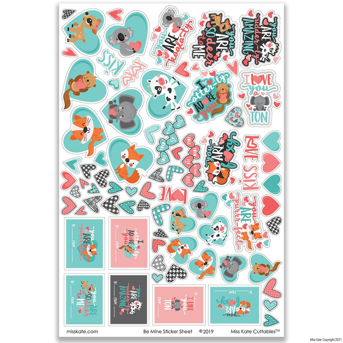 Be Mine - for Valentine's Day - Sticker Sheet Stickers – MISS KATE