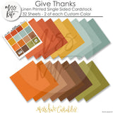 Give Thanks - Linen-Printed Smooth Cardstock Single-Sided Linen Printed