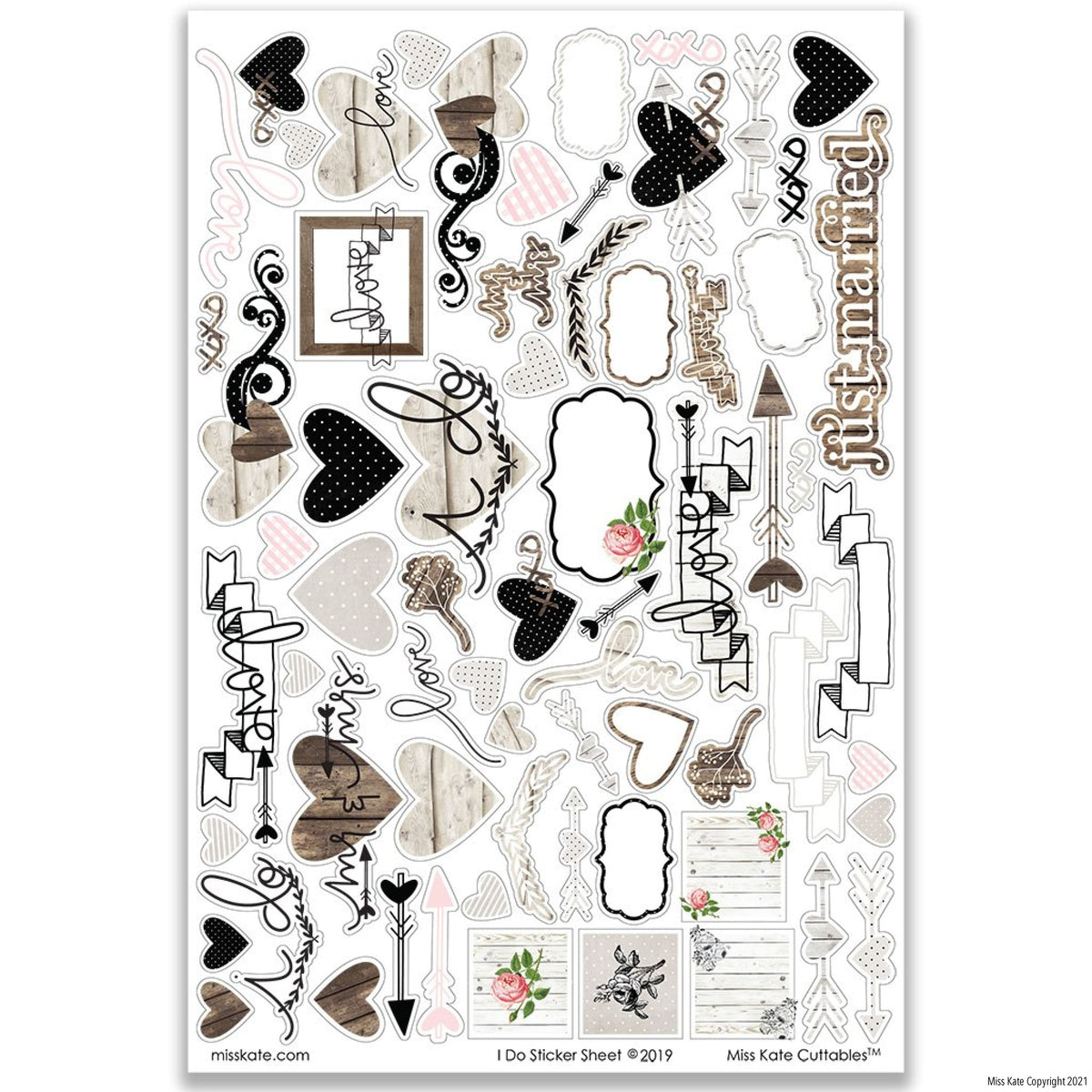 I Do for Wedding Scrapbook Sticker Sheet Stickers Love, Wedding