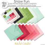 Snow Fun - Linen-Printed Smooth Cardstock Single-Sided Linen Printed