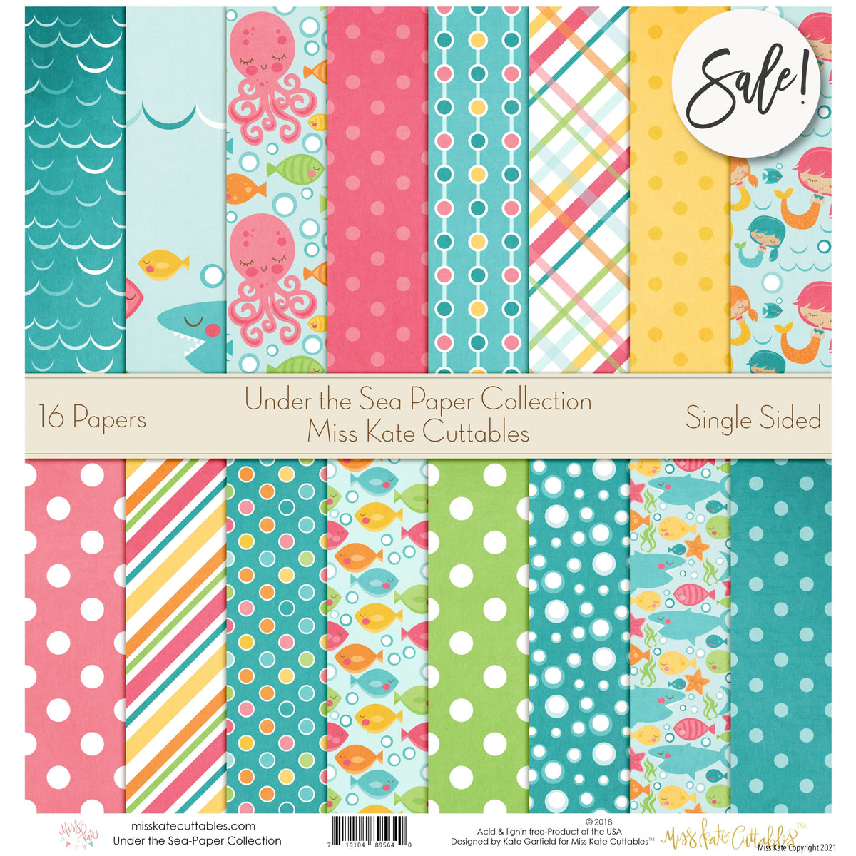 COLLECTION SOUS LA Mer Papiers De Scrapbooking Papier
