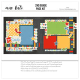 2Nd Grade scrapbook page kit — creative accents for scrapbook storytelling, precut designs for memory journaling, first day school, scrap book kit, 2nd grade, pastel paper embellishments and photo mats, ready-to-glue title banners and photo frames, school album, back to school, scrapbooking ephemera and cardstock cutouts, school memories, layered die cut titles for themed layouts, handmade elements for DIY photo albums, coordinated background patterns and journaling spots