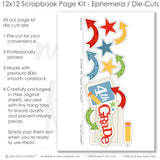 Capture special moments with the 4Th Grade layout — scrapbook supplies, scrapbooking ephemera and cardstock cutouts, layered die cut titles for themed layouts, photo mats, back to school, teacher gift, precut designs for memory journaling, paper crafting kit, school layout, handmade elements for DIY photo albums, school memories, fourth grade, pastel paper embellishments and photo mats, seasonal scrapbook page kits and die cuts, school paper, creative accents for scrapbook storytelling