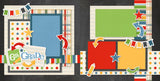 6Th Grade middle school scrapbook page kit — paper crafting kit, back to school, photo mats, school memories, precut designs for memory journaling, student photos, seasonal scrapbook page kits and die cuts, coordinated background patterns and journaling spots, teacher gift, acid-free double-sided scrapbook supplies, school paper, school album, sixth grade, pastel paper embellishments and photo mats, ready-to-glue title banners and photo frames, scrapbooking ephemera and cardstock cutouts