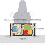 7Th Grade junior high scrapbook page kit — photo mats, handmade elements for DIY photo albums, school memories, coordinated background patterns and journaling spots, scrapbook supplies, paper crafting, acid-free double-sided scrapbook supplies, back to school, seventh grade, school paper, scrapbooking ephemera and cardstock cutouts, layered die cut titles for themed layouts, student photos, school layout, teacher gift, seasonal scrapbook page kits and die cuts
