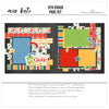 Completed 8Th Grade two-page scrapbook layout with layered titles, embellishments, and photo mats. Visual details include Red Plaid Paper, Multicolor School Doodles, Rainbow Striped Paper, Primary Color Polka Dots. Relevant for 8Th Grade Graduation Scrapbook Kit, Middle School Graduation Album, Eighth Grade Memory Book. Celebrate the final year of middle school with a bright 8th Grade scrapbook page kit made for graduation photos, classroom memories, school friends, and end-of-year milestones..