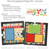 Close view of the 8Th Grade page kit artwork, paper patterns, die cuts, and journaling accents. Visual details include Rainbow Striped Paper, Primary Color Polka Dots, Yellow Star Pattern, Blue Grid Paper. Relevant for Eighth Grade Memory Book, Last Day Of Middle School Scrapbook, Middle School Promotion Keepsake. Celebrate the final year of middle school with a bright 8th Grade scrapbook page kit made for graduation photos, classroom memories, school friends, and end-of-year milestones..
