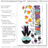 This A Fangtastic Halloween kit features — scrapbook page kit, coordinated background patterns and journaling spots, scrapbooking ephemera and cardstock cutouts, handmade elements for DIY photo albums, halloween crafts, ready-to-glue title banners and photo frames, scrapbook craft kit, creative accents for scrapbook storytelling, halloween scrapbook, vampire scrapbook, monster scrapbook, pastel paper embellishments and photo mats, precut designs for memory journaling
