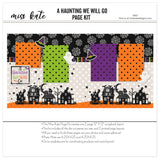 This A Haunting We Will Go kit features — pastel paper embellishments and photo mats, Spooky Scrapbook, scrapbooking ephemera and cardstock cutouts, precut designs for memory journaling, Haunting We Will Go, Scrapbook Supplies, seasonal scrapbook page kits and die cuts, creative accents for scrapbook storytelling, 12x12 Page Kit, handmade elements for DIY photo albums, DIY Scrapbook, ready-to-glue title banners and photo frames, Memory Book Kit
