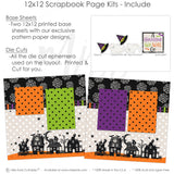 This A Haunting We Will Go kit features — pastel paper embellishments and photo mats, Spooky Scrapbook, scrapbooking ephemera and cardstock cutouts, precut designs for memory journaling, Haunting We Will Go, Scrapbook Supplies, seasonal scrapbook page kits and die cuts, creative accents for scrapbook storytelling, 12x12 Page Kit, handmade elements for DIY photo albums, DIY Scrapbook, ready-to-glue title banners and photo frames, Memory Book Kit
