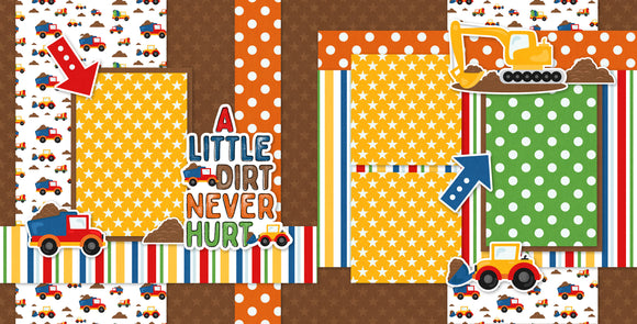 A Little Dirt Never Hurt scrapbook page kit — precut designs for memory journaling, pastel paper embellishments and photo mats, creative accents for scrapbook storytelling, coordinated background patterns and journaling spots, handmade elements for DIY photo albums, seasonal scrapbook page kits and die cuts, layered die cut titles for themed layouts, scrapbooking ephemera and cardstock cutouts, ready-to-glue title banners and photo frames, acid-free double-sided scrapbook supplies
