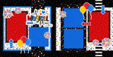 A Magical Place scrapbook page kit — park scrapbook, vacation layout, acid-free double-sided scrapbook supplies, firework theme, celebration page, magic kingdom, disney layout, travel album kit, pastel paper embellishments and photo mats, coordinated background patterns and journaling spots, layered die cut titles for themed layouts, balloon die cuts, seasonal scrapbook page kits and die cuts, creative accents for scrapbook storytelling, scrapbooking ephemera and cardstock cutouts
