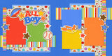 All Boy boy scrapbook scrapbook page kit — ready-to-glue title banners and photo frames, adventure layout, boy theme, acid-free double-sided scrapbook supplies, football die cut, 12x12 page kit, baseball die cut, handmade elements for DIY photo albums, precut designs for memory journaling, scrapbook layout kit, scrapbooking ephemera and cardstock cutouts, pastel paper embellishments and photo mats, airplane die cut, boy memories, photo album kit