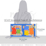 All Boy boy scrapbook scrapbook page kit — ready-to-glue title banners and photo frames, football die cut, boy theme, pastel paper embellishments and photo mats, precut designs for memory journaling, 12x12 page kit, seasonal scrapbook page kits and die cuts, acid-free double-sided scrapbook supplies, airplane die cut, baseball die cut, adventure layout, sports scrapbook, handmade elements for DIY photo albums, all boy kit, scrapbook layout kit, layered die cut titles for themed layouts