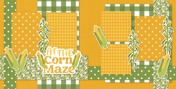 At The Corn Maze scrapbook page kit — precut designs for memory journaling, coordinated background patterns and journaling spots, pastel paper embellishments and photo mats, layered die cut titles for themed layouts, acid-free double-sided scrapbook supplies, seasonal scrapbook page kits and die cuts, handmade elements for DIY photo albums, creative accents for scrapbook storytelling, scrapbooking ephemera and cardstock cutouts, ready-to-glue title banners and photo frames
