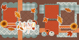 Autumn Days scrapbook page kit — Pumpkin Die Cuts, precut designs for memory journaling, acid-free double-sided scrapbook supplies, handmade elements for DIY photo albums, Thanksgiving Album, Fall Paper Crafts, 12x12 Scrapbook Kit, Leaf Scrapbook, pastel paper embellishments and photo mats, Harvest Scrapbook, Autumn Scrapbook, layered die cut titles for themed layouts, Autumn Scrapbook Kit, Fall Scrapbook Pages, ready-to-glue title banners and photo frames
