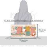 Coordinating Baked With Love papers and die cuts featuring mustard photo mat, sage photo mat, layered floral papers, soft vintage palette, baked with love title, mixing bowl die cut, measuring cup die cut, whisk die cut. Designed for Cookie Baking Photo Layout, Mother Daughter Baking Pages, measuring spoon die cuts, egg die cut, heart die cuts, coral heart accent, mustard heart accent, sage heart accent, kitchen utensil embellishments, retro baking artwork, floral kitchen theme.