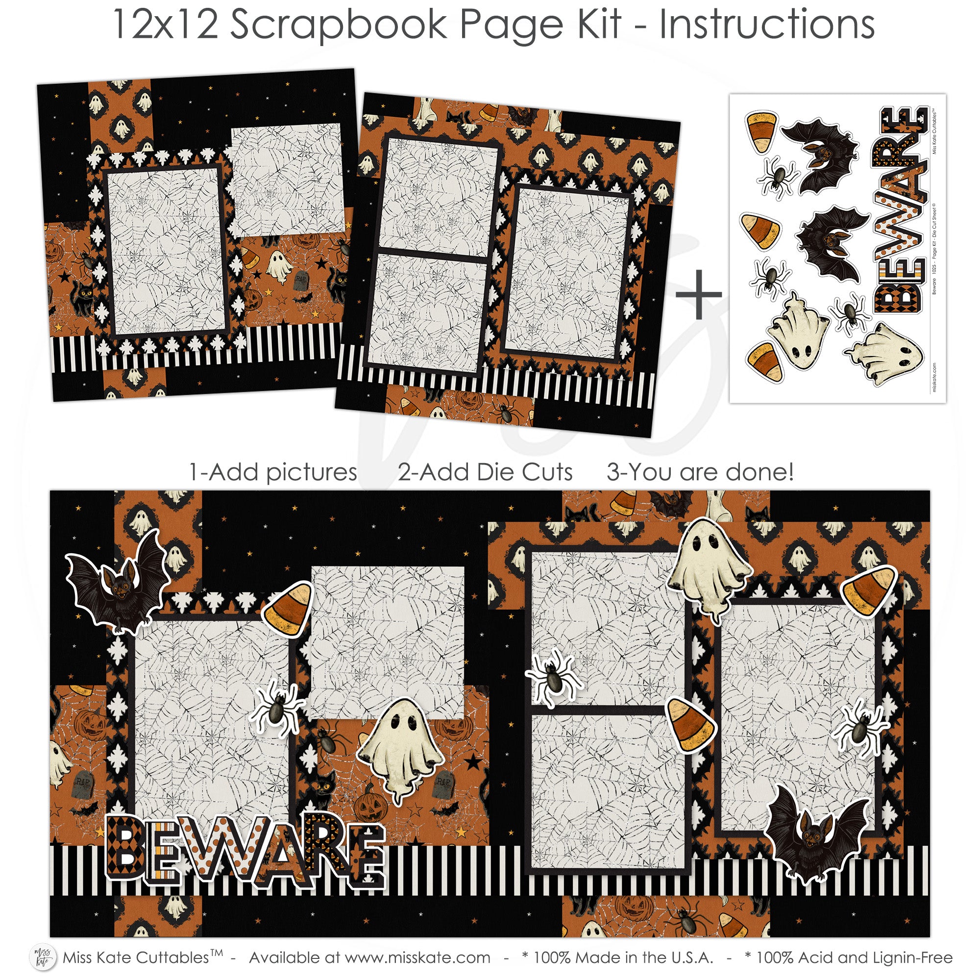 Beware - 12x12 Scrapbook Page Kit | Give Your Memories a Home – MISS KATE