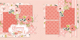 Blooming With Love scrapbook page kit — floral layout, scrapbooking ephemera and cardstock cutouts, acid-free double-sided scrapbook supplies, spring scrapbook, layered die cut titles for themed layouts, pre made pages, coordinated background patterns and journaling spots, scrapbook kit, handmade elements for DIY photo albums, pink scrapbook, love scrapbook, ready-to-glue title banners and photo frames, floral scrapbook, creative accents for scrapbook storytelling
