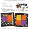 Boo To You scrapbook page kit includes two coordinated 12x12 printed base sheets with matching die cuts and embellishments. Designed for Halloween memories and favorite photos.