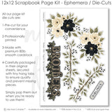 Coordinated Brothers memory-keeping layout with cream roses, black flowers, berry sprigs, leafy floral borders, brothers title die cut, siblings label die cut, black diamond lattice pattern, cream polka dot border. Designed for Brothers Family Scrapbook Layout, Sibling Memories Scrapbook Kit, olive polka dot paper, black cream stripe accents, olive tone photo mats, layered floral corners, neutral masculine palette, botanical sibling theme, black cream floral clusters, olive green leaves.