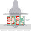 Christmas 12x12 scrapbook page kit size reference image showing the scale of the coordinated two-page layout, printed papers, and embellishments for family Christmas memories and favorite photos.