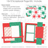 Christmas Cutie scrapbook page kit includes two coordinated 12x12 printed base sheets with matching die cuts and embellishments. Designed for Christmas memories and favorite photos.