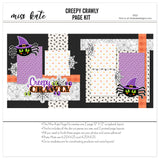 Capture special moments with the Creepy Crawly layout — spooky scrapbook, scrapbook supplies, seasonal scrapbook page kits and die cuts, scrapbooking ephemera and cardstock cutouts, handmade elements for DIY photo albums, halloween crafts, creative accents for scrapbook storytelling, acid-free double-sided scrapbook supplies, 12x12 scrapbook kit, scrapbook craft kit, halloween scrapbook, coordinated background patterns and journaling spots, scrapbook paper kit
