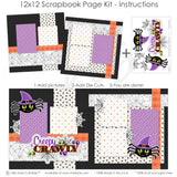 Mark the moment using our Creepy Crawly page kit — handmade elements for DIY photo albums, seasonal scrapbook page kits and die cuts, spooky scrapbook, spider scrapbook, halloween crafts, acid-free double-sided scrapbook supplies, creative accents for scrapbook storytelling, pastel paper embellishments and photo mats, diy scrapbook kit, layered die cut titles for themed layouts, scrapbook paper kit, 12x12 scrapbook kit, candy corn scrapbook, scrapbook craft kit
