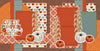 Two-page Cutest Pumpkin In The Patch 12x12 scrapbook layout featuring warm brown damask background, burnt orange damask pattern, rust orange polka dots, muted teal polka dots, teal, and cream stripes. Designed for pumpkin patch memories and favorite photos.