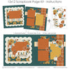 Fall Blessings 12x12 scrapbook page kit instruction image showing the completed two-page layout and placement of coordinating papers, die cuts, and photo areas. Designed for autumn memories and favorite photos.