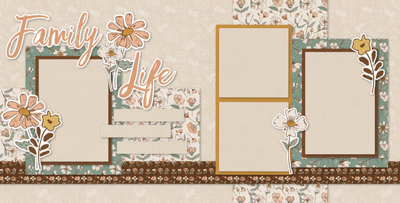 Family Life scrapbook page kit — seasonal scrapbook page kits and die cuts, cute scrapbook, layered die cut titles for themed layouts, memory scrapbook, family crafts, acid-free double-sided scrapbook supplies, scrapbook craft kit, scrapbook paper kit, ready-to-glue title banners and photo frames, family scrapbook, coordinated background patterns and journaling spots, precut designs for memory journaling, handmade elements for DIY photo albums, diy scrapbook kit
