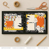 Fright Night scrapbook page kit shown in a memory album binder mockup with the finished two-page layout. A coordinated way to preserve Halloween memories and favorite photos.