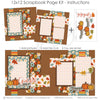 Grateful 12x12 scrapbook page kit instruction image showing the completed two-page layout and placement of coordinating papers, die cuts, and photo areas. Designed for Thanksgiving memories and favorite photos.