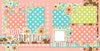 Hello Spring scrapbook page kit — pastel layout, ready-to-glue title banners and photo frames, bunting banner, coordinated background patterns and journaling spots, hello spring, acid-free double-sided scrapbook supplies, scrapbooking ephemera and cardstock cutouts, spring layout, handmade elements for DIY photo albums, floral page kit, 12x12 layout, garden layout, spring album, spring paper, pastel paper embellishments and photo mats, floral scrapbook

