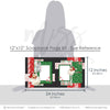 Ho Ho Ho 12x12 scrapbook page kit size reference image showing the scale of the coordinated two-page layout, printed papers, and embellishments for Santa memories and favorite photos.