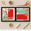 Joy To The World scrapbook page kit shown in a memory album binder mockup with the finished two-page layout. A coordinated way to preserve Christmas tree memories and favorite photos.