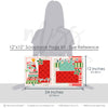 Joy To The World 12x12 scrapbook page kit size reference image showing the scale of the coordinated two-page layout, printed papers, and embellishments for Christmas tree memories and favorite photos.
