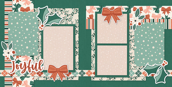 Joyful scrapbook page kit — Merry scrapbook, layered die cut titles for themed layouts, Christmas layout, Holiday craft kit, DIY photo album, scrapbooking ephemera and cardstock cutouts, Holly die cuts, handmade elements for DIY photo albums, precut designs for memory journaling, Festive layout, Christmas scrapbook, pastel paper embellishments and photo mats, Winter layout, Family scrapbook, Holiday scrapbook, creative accents for scrapbook storytelling
