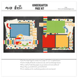 Kindergarten scrapbook page kit — school layout, acid-free double-sided scrapbook supplies, precut designs for memory journaling, first day school, pastel paper embellishments and photo mats, kids photos, memory keeping kit, scrapbooking ephemera and cardstock cutouts, paper crafting, scrapbook kit, back to school, creative accents for scrapbook storytelling, seasonal scrapbook page kits and die cuts, ready-to-glue title banners and photo frames