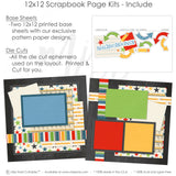 This Kindergarten kit features — back to school, layered die cut titles for themed layouts, scrapbook kit, memory keeping, coordinated background patterns and journaling spots, kids photos, handmade elements for DIY photo albums, scrapbooking ephemera and cardstock cutouts, first day school, school memories, acid-free double-sided scrapbook supplies, creative accents for scrapbook storytelling, teacher gift, photo album kit, memory keeping kit, ready-to-glue title banners and photo frames