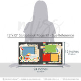 Kindergarten first day school scrapbook page kit — precut designs for memory journaling, kids photos, scrapbooking ephemera and cardstock cutouts, pastel paper embellishments and photo mats, back to school, acid-free double-sided scrapbook supplies, handmade elements for DIY photo albums, paper crafting, school memories, seasonal scrapbook page kits and die cuts, photo album kit, creative accents for scrapbook storytelling, scrapbook kit, layered die cut titles for themed layouts